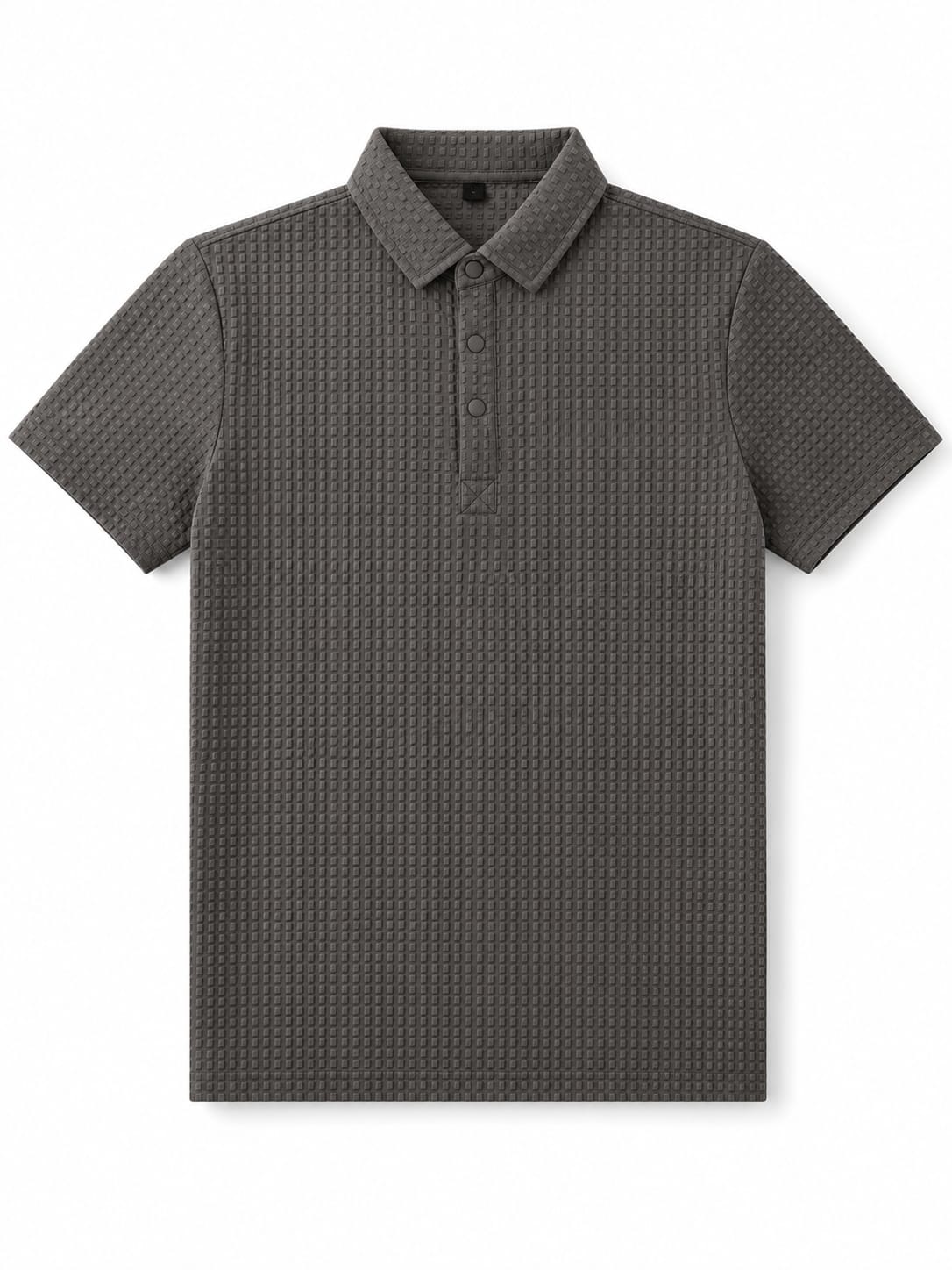 Imported Textured Polo shirt-Charcoal Grey |lightweight & Breathable |