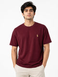 Men's Premium Imported Drop Shoulder T-Shirt – Maroon | Ultra-Soft, Lightweight & Everyday Comfort