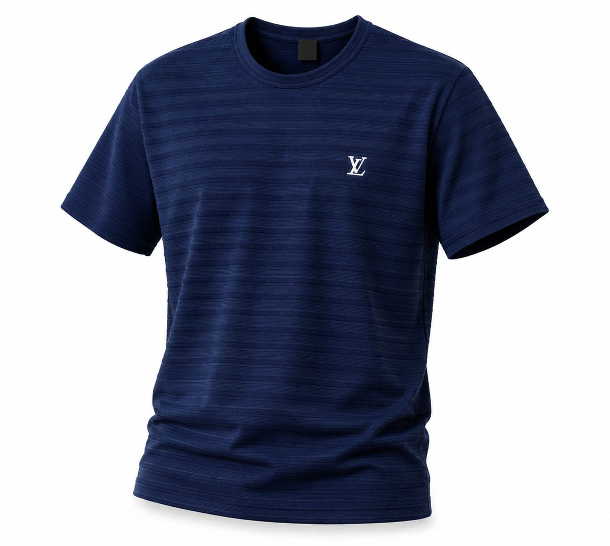 Premium Ultra-Stretch Soft Navy Textured T-Shirt