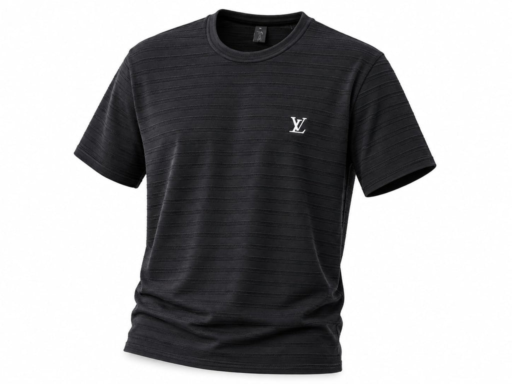 Premium Ultra-Stretch Soft Navy Textured T-Shirt