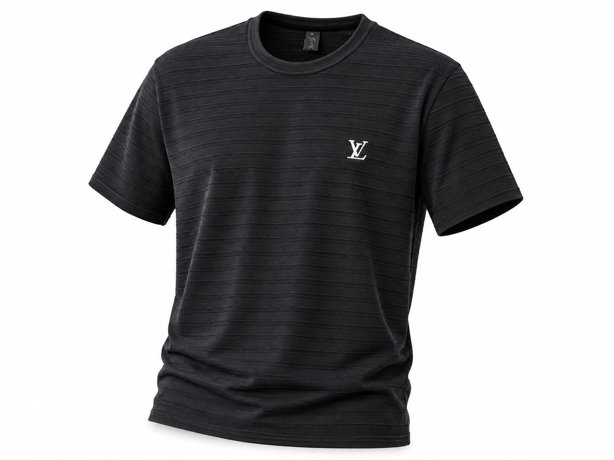 Premium Ultra-Stretch Soft Navy Textured T-Shirt